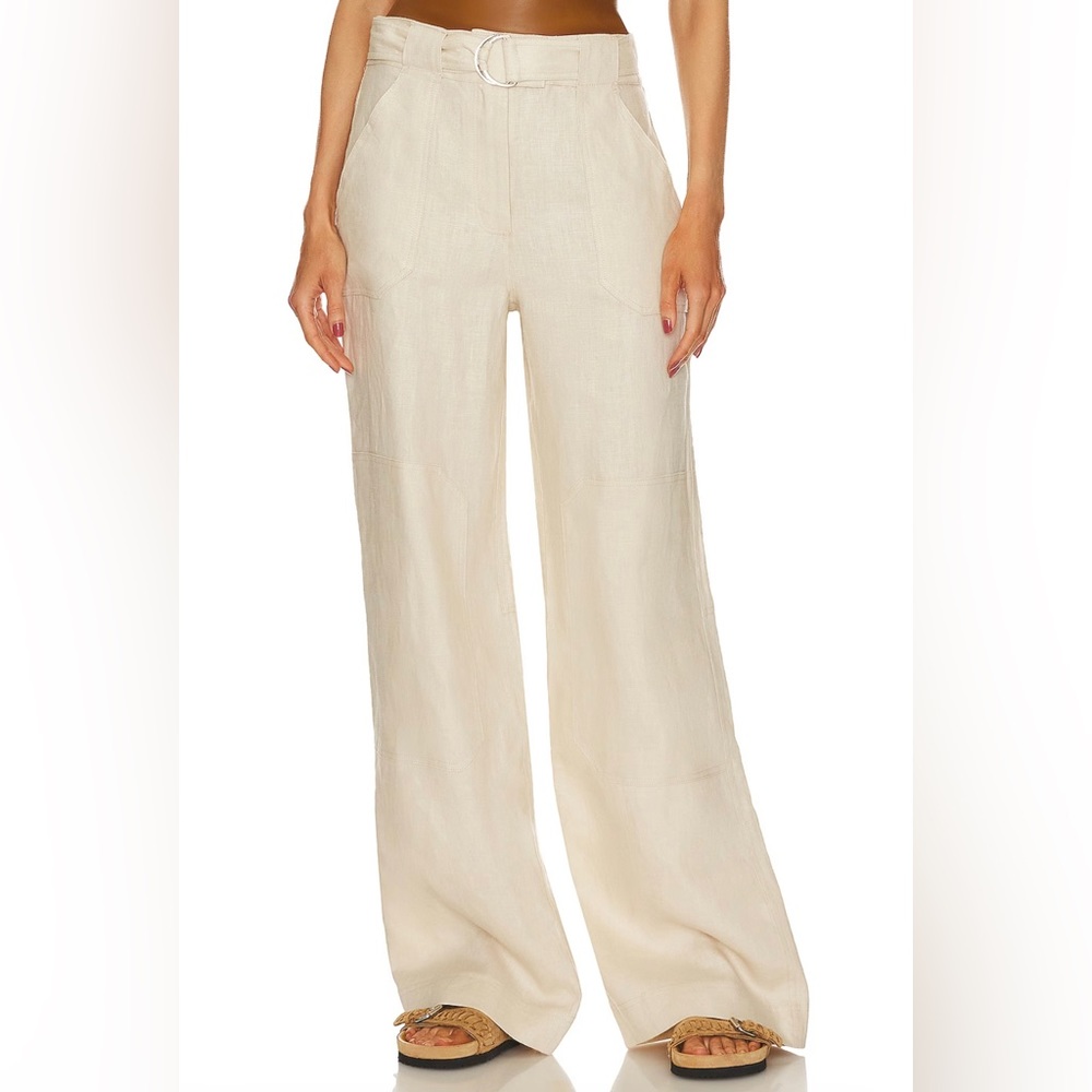 GRLFRND The Linen Cargo Pant in Natural Linen - Picture 1 of 4